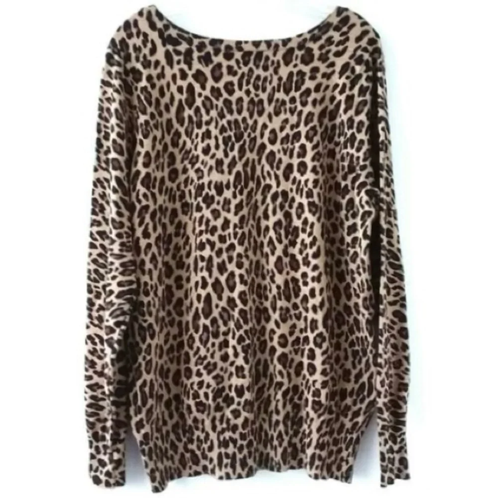 🐆 Lane Bryant, Leopard Print Knit Cardigan